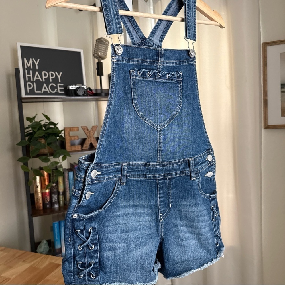 Jordache Juniors Jean Overall Shorts Size XL 14-16 - Picture 4 of 8